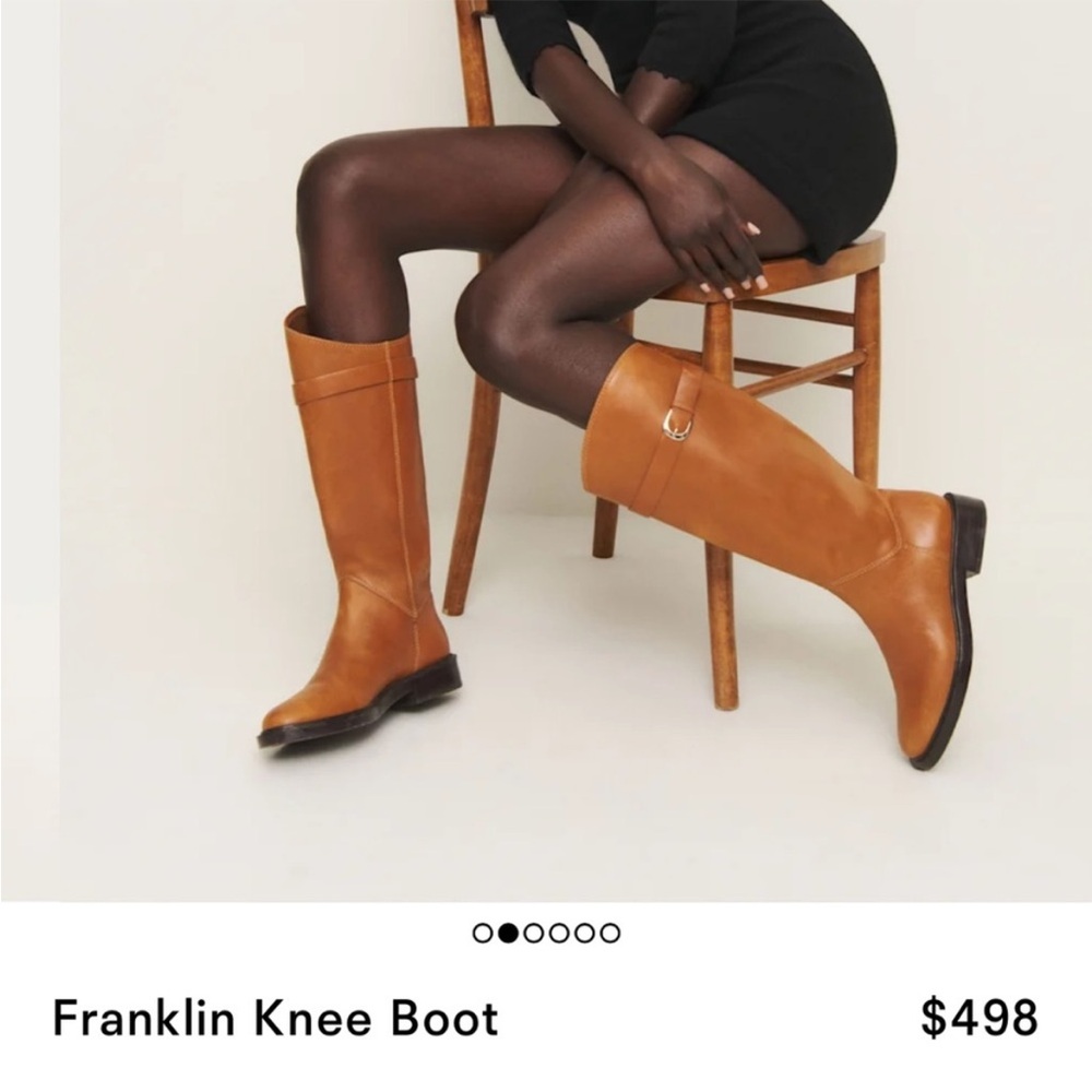 Reformation x Kacey Musgraves Camel Brown Franklin Knee Boot W 7.5 Riding